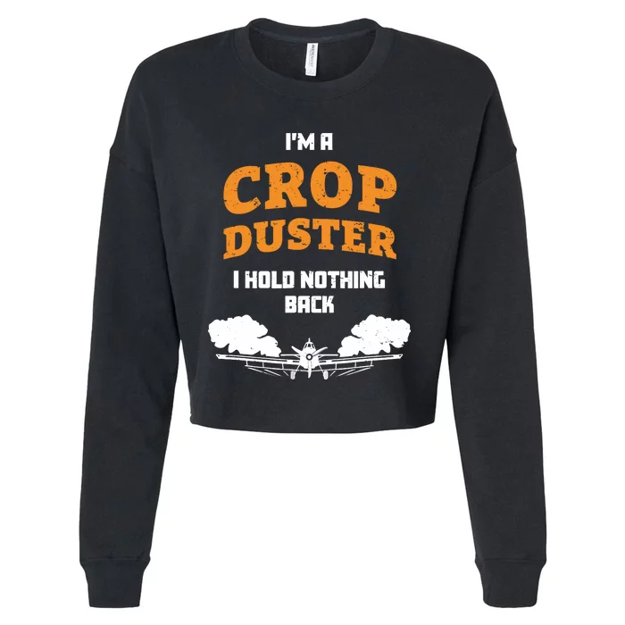 Crop Duster Sarcastic Adult Humor Funny Farting Joke Cropped Pullover Crew