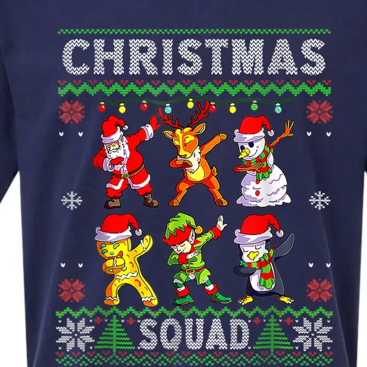 Christmas Dab Santa Friends Matching Family Christmas Squad Gift Sueded Cloud Jersey T-Shirt