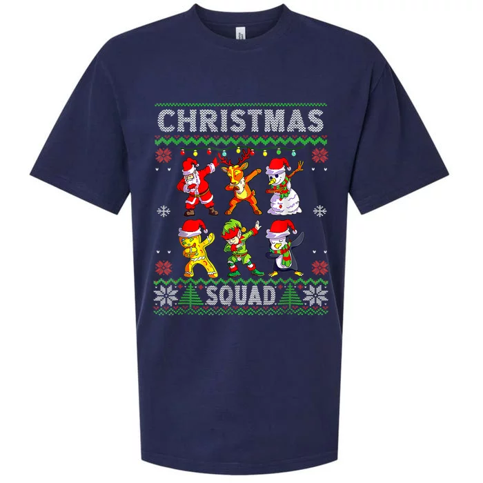 Christmas Dab Santa Friends Matching Family Christmas Squad Gift Sueded Cloud Jersey T-Shirt