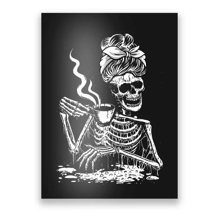 Coffee Drinking Skeleton Lazy DIY Halloween Costume Poster