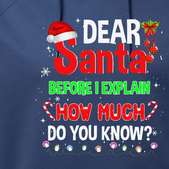 Christmas Dear Santa Before I Explain How Much Do You Know Gift Performance Fleece Hoodie