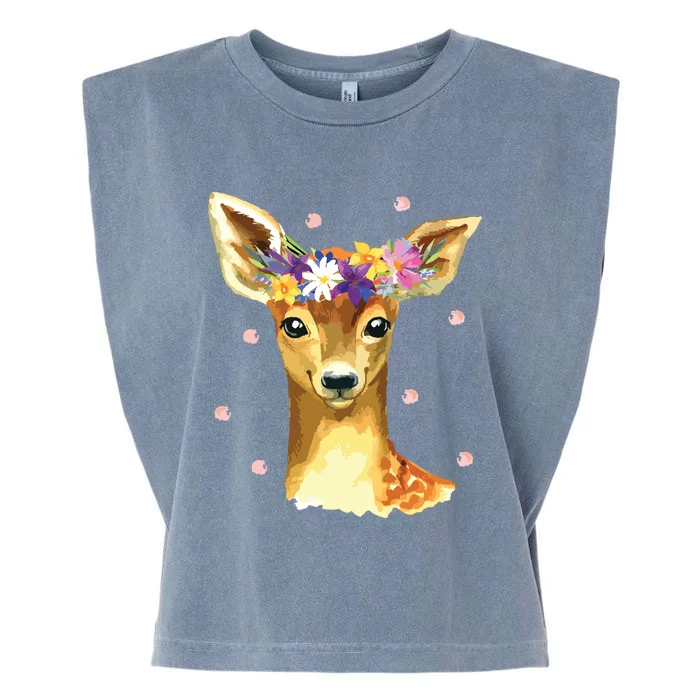 Cute Deer Shirts Fawn Deer Costume Deer Garment-Dyed Women's Muscle Tee