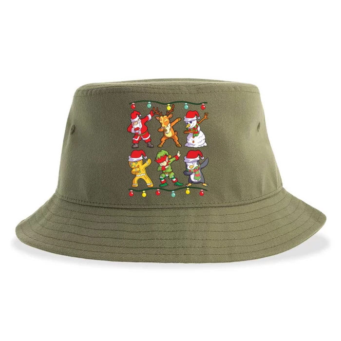 Christmas Dabbing Santa Elf Deer Friends Xmas Sustainable Bucket Hat