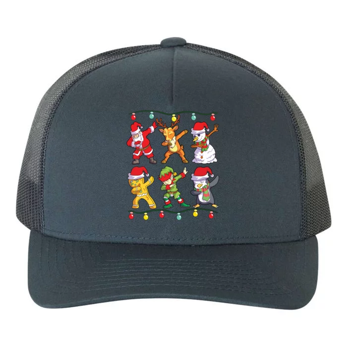 Christmas Dabbing Santa Elf Deer Friends Xmas Yupoong Adult 5-Panel Trucker Hat