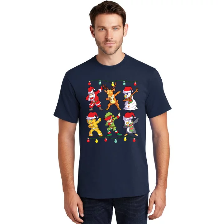 Christmas Dabbing Santa Elf Deer Friends Xmas Tall T-Shirt