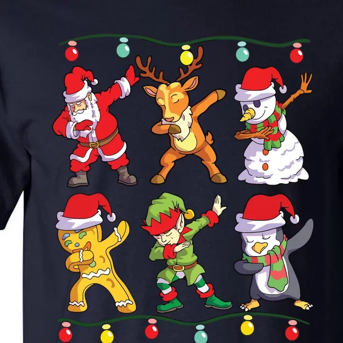 Christmas Dabbing Santa Elf Deer Friends Xmas Tall T-Shirt