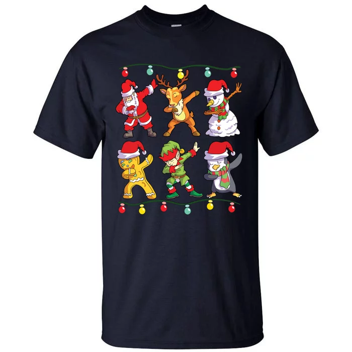 Christmas Dabbing Santa Elf Deer Friends Xmas Tall T-Shirt