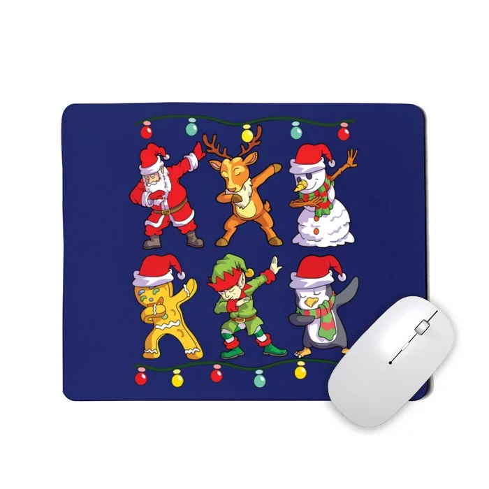 Christmas Dabbing Santa Elf Deer Friends Xmas Mousepad