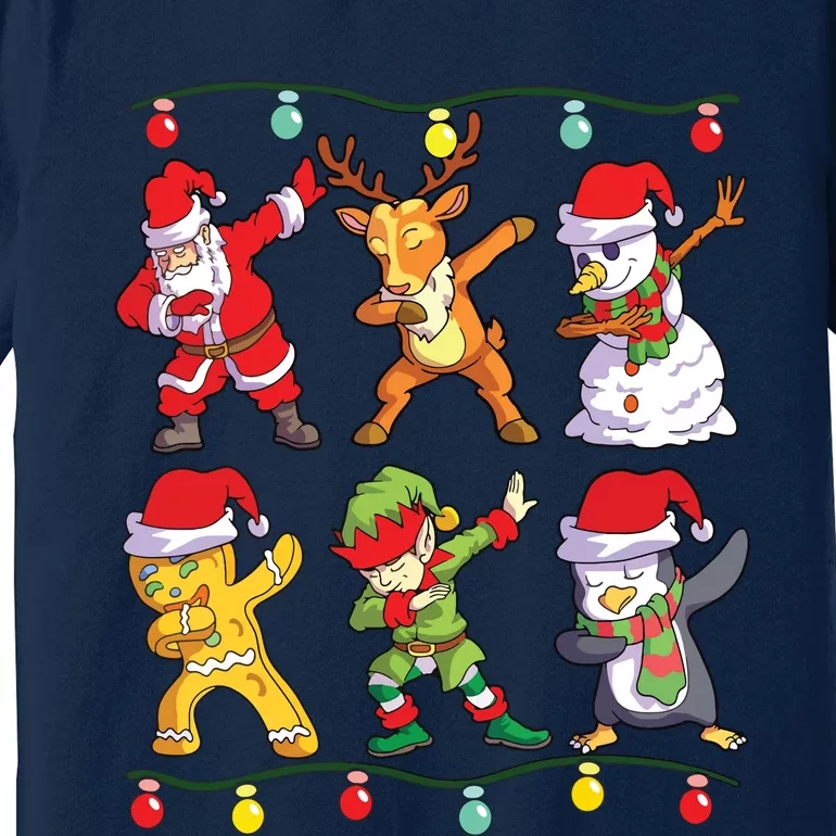 Christmas Dabbing Santa Elf Deer Friends Xmas Premium T-Shirt