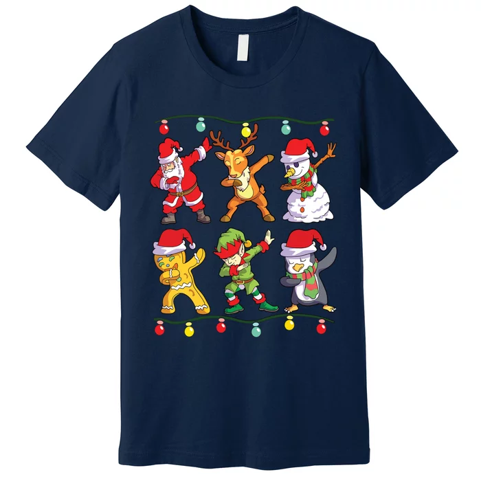 Christmas Dabbing Santa Elf Deer Friends Xmas Premium T-Shirt