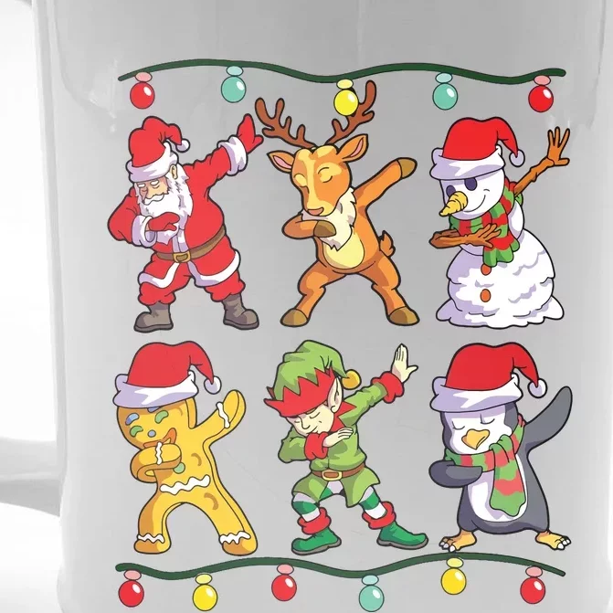 Christmas Dabbing Santa Elf Deer Friends Xmas Front & Back Beer Stein