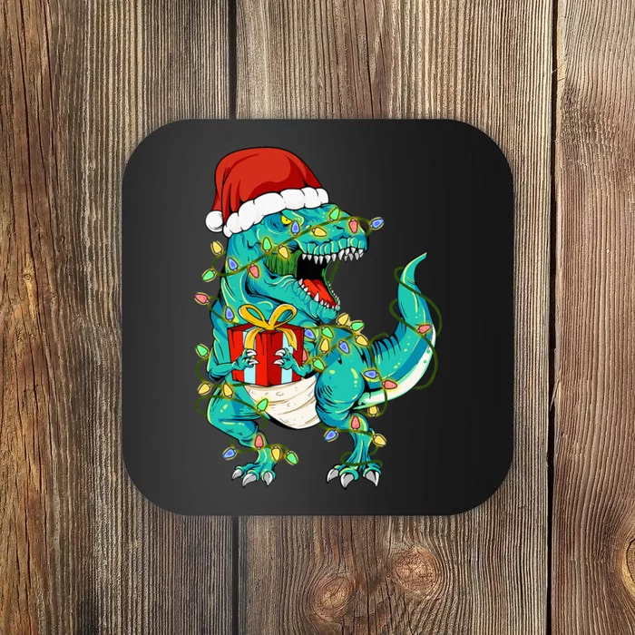 cutes Dinosaur Santa Christmas Tree Lights Coaster