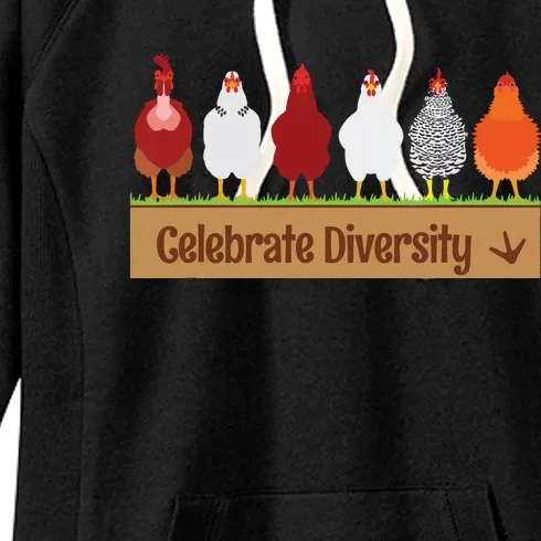 Celebrate Diversity Shirts For Chicken Lovers Funny Chicken Women's Fleece Hoodie