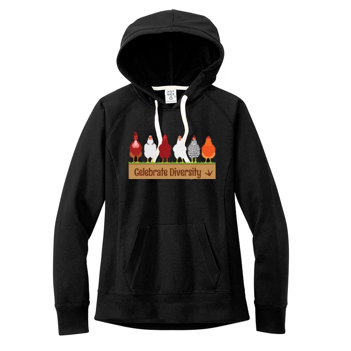 Celebrate Diversity Shirts For Chicken Lovers Funny Chicken Women's Fleece Hoodie