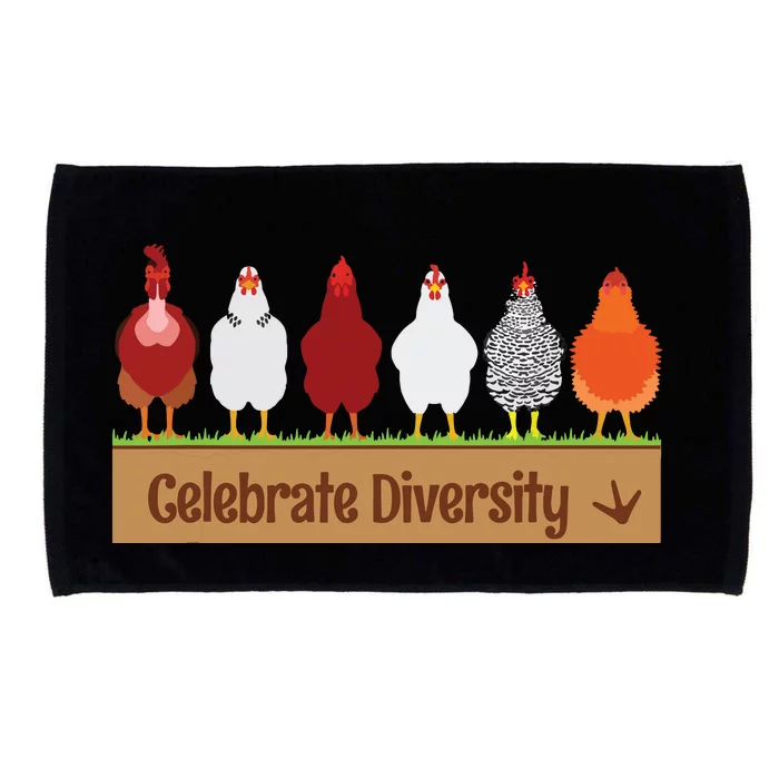 Celebrate Diversity Shirts For Chicken Lovers Funny Chicken Microfiber Hand Towel