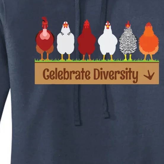 Celebrate Diversity Shirts For Chicken Lovers Funny Chicken Women's Pullover Hoodie