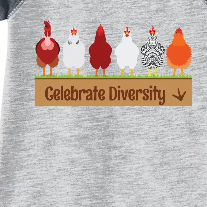 Celebrate Diversity Shirts For Chicken Lovers Funny Chicken Infant Baby Jersey Bodysuit