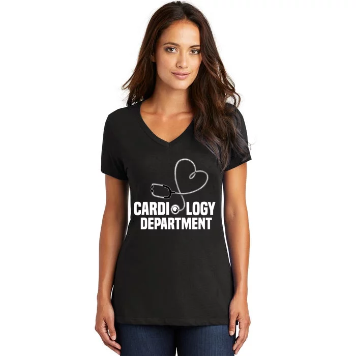 Cardiology Department Stethoscope Heart Surgeons Surgery Women's V-Neck T-Shirt