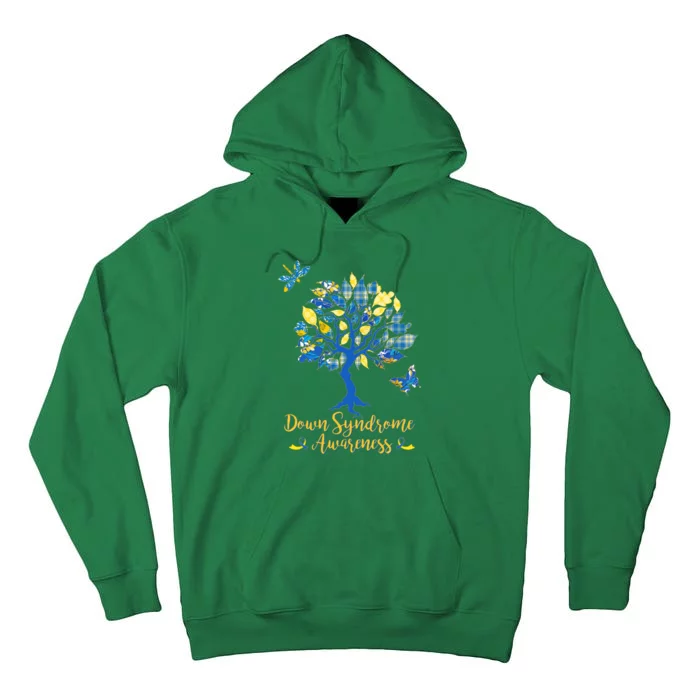 Cute Down Syndrome Awareness Blue Yellow Tree Tall Hoodie