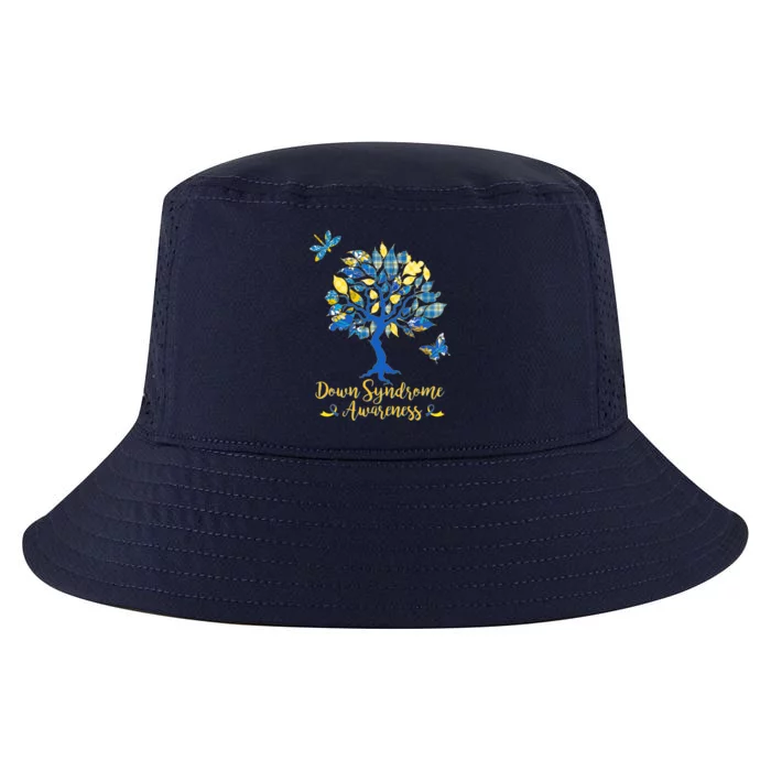 Cute Down Syndrome Awareness Blue Yellow Tree Cool Comfort Performance Bucket Hat