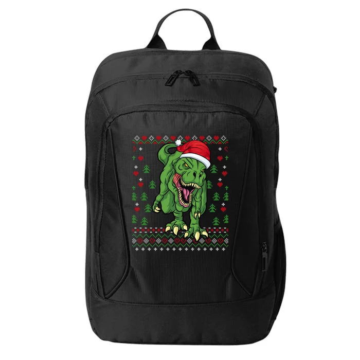 Christmas Dinosaur Scary Trex Ugly Xmas Sweater Gift City Backpack