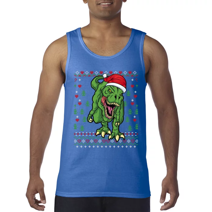 Christmas Dinosaur Scary Trex Ugly Xmas Sweater Gift Tank Top