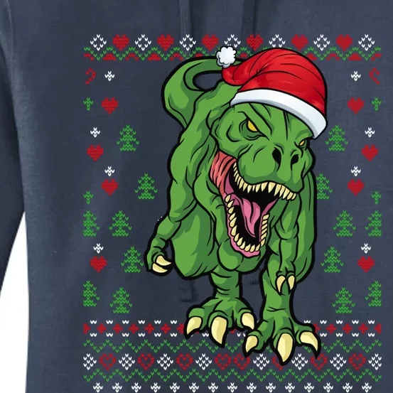 Christmas Dinosaur Scary Trex Ugly Xmas Sweater Gift Women's Pullover Hoodie