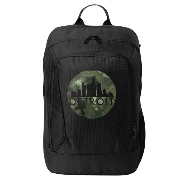 Camo Detroit Skyline Logo City Backpack