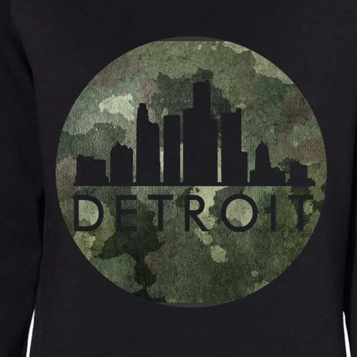 Camo Detroit Skyline Logo Womens California Wash Sweatshirt