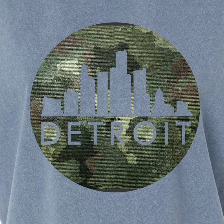 Camo Detroit Skyline Logo Garment-Dyed Women's Muscle Tee