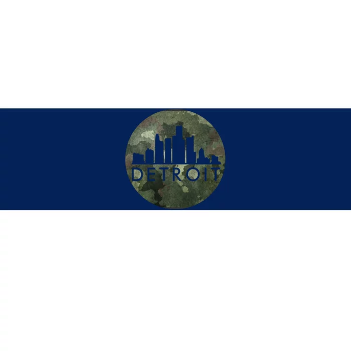 Camo Detroit Skyline Logo Bumper Sticker