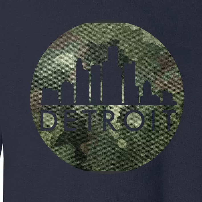 Camo Detroit Skyline Logo Toddler Sweatshirt