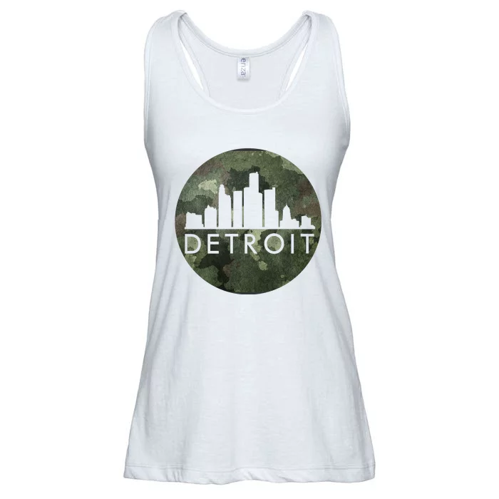 Camo Detroit Skyline Logo Ladies Essential Flowy Tank