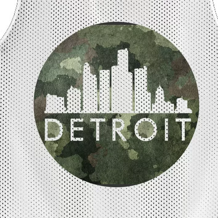 Camo Detroit Skyline Logo Mesh Reversible Basketball Jersey Tank