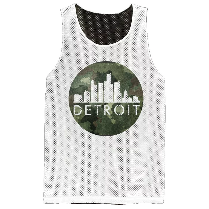 Camo Detroit Skyline Logo Mesh Reversible Basketball Jersey Tank