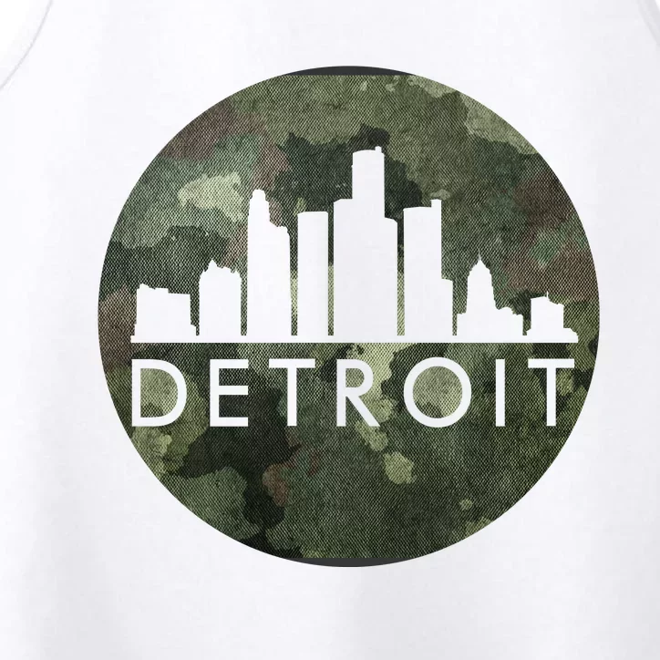 Camo Detroit Skyline Logo Performance Tank