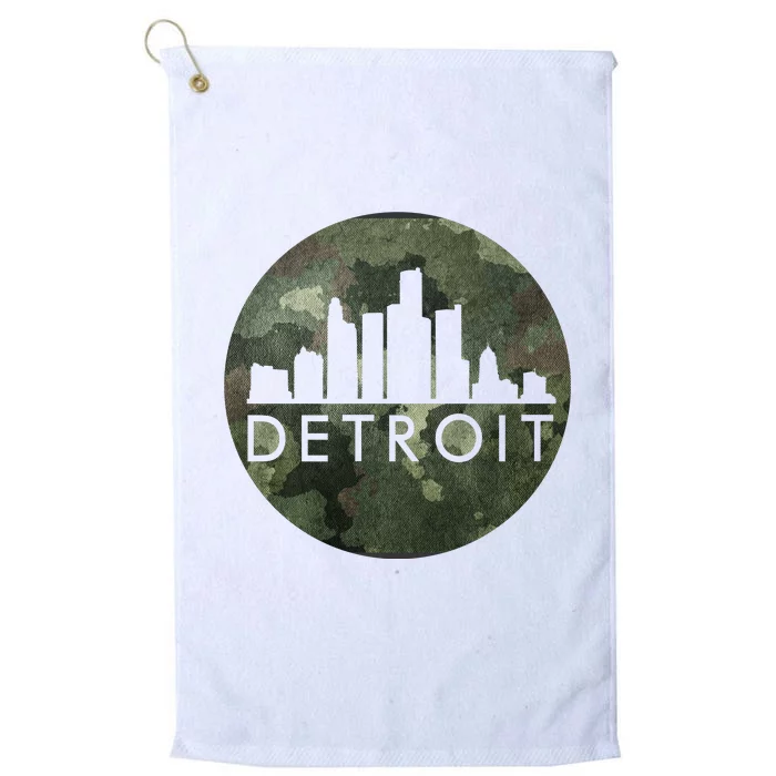 Camo Detroit Skyline Logo Platinum Collection Golf Towel