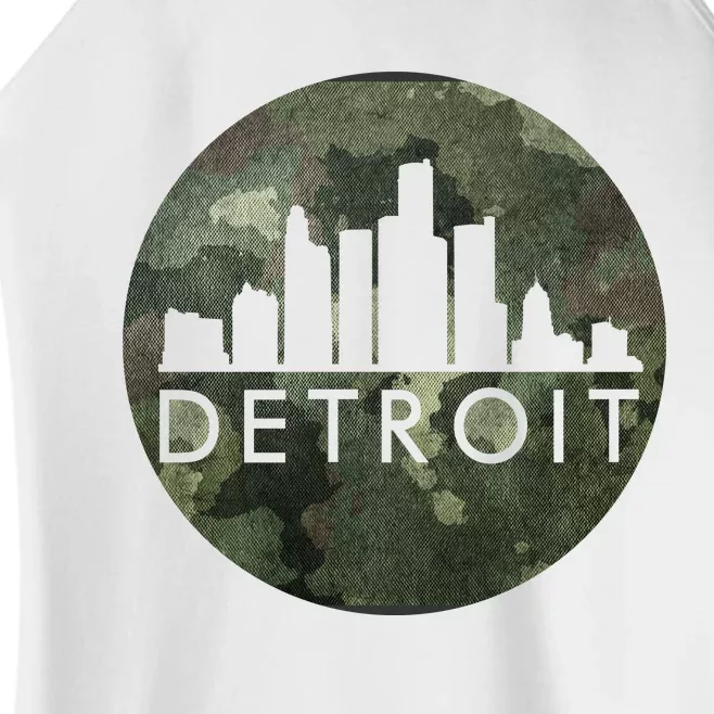 Camo Detroit Skyline Logo Women’s Perfect Tri Rocker Tank