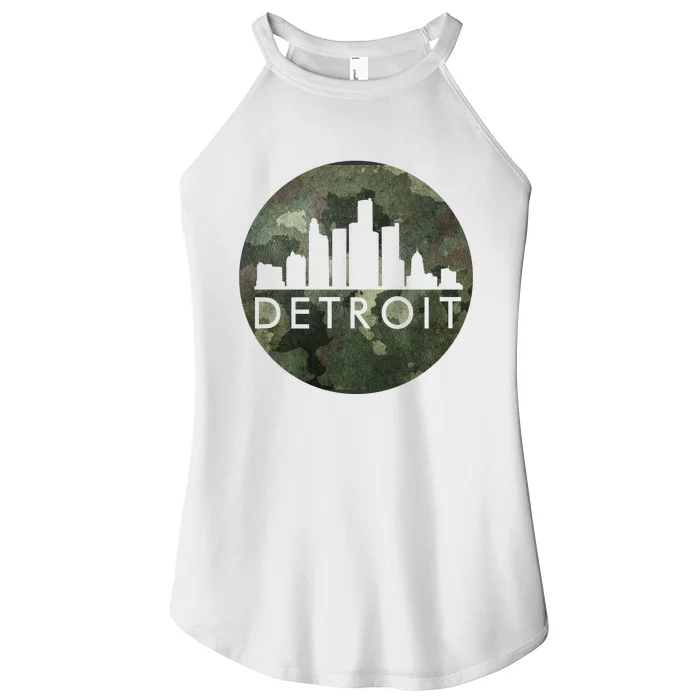 Camo Detroit Skyline Logo Women’s Perfect Tri Rocker Tank