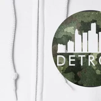 Camo Detroit Skyline Logo Full Zip Hoodie