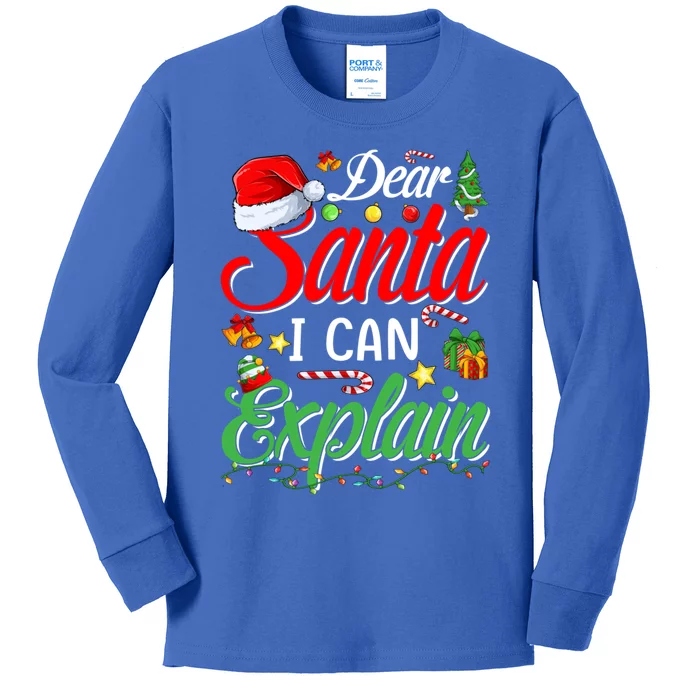 Christmas Dear Santa I Can Explain Funny Santa Claus Cool Gift Kids Long Sleeve Shirt