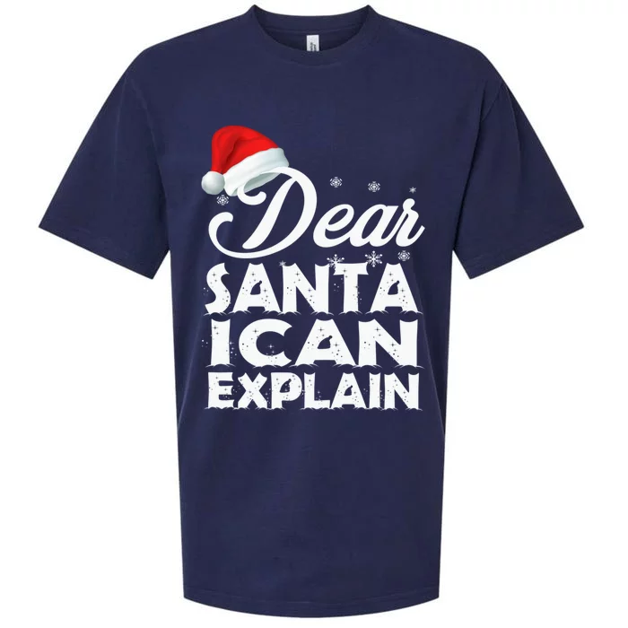 Christmas Dear Santa I Can Explain Funny Santa Claus Xmas Cute Gift Sueded Cloud Jersey T-Shirt