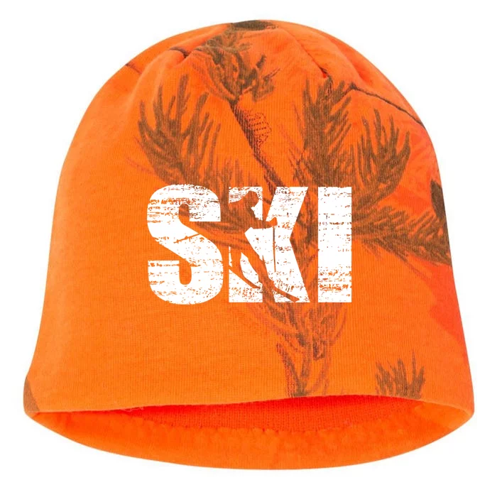 Cool Distressed Skiing Gift For Skiers Kati - Camo Knit Beanie