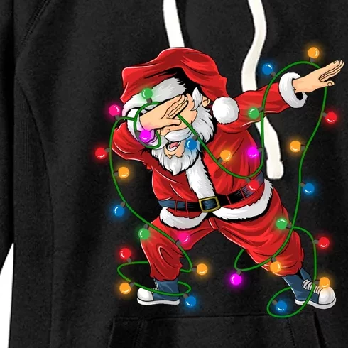 Christmas Dabbing Santa Gift Women's Fleece Hoodie