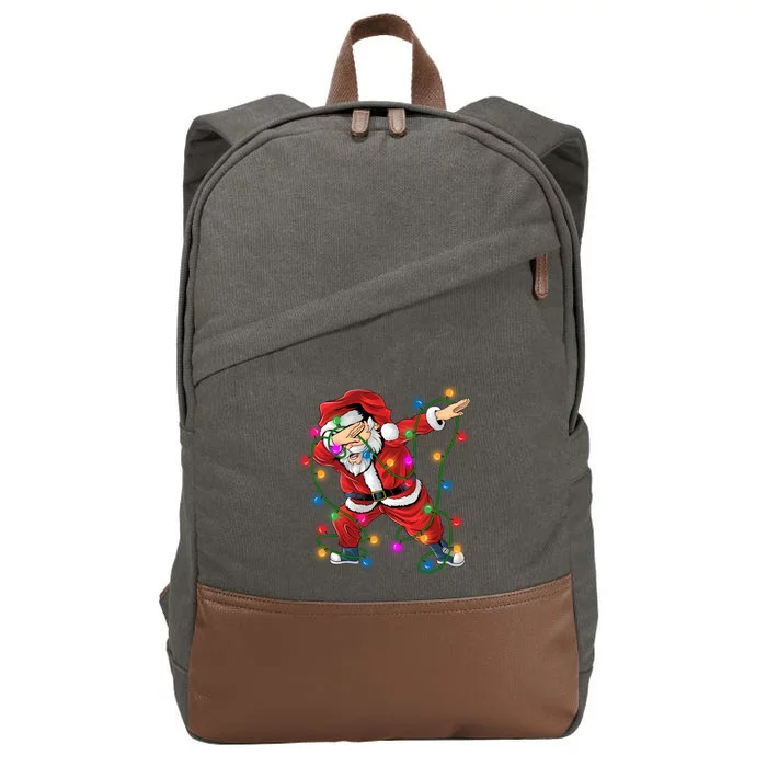 Christmas Dabbing Santa Gift Cotton Canvas Backpack