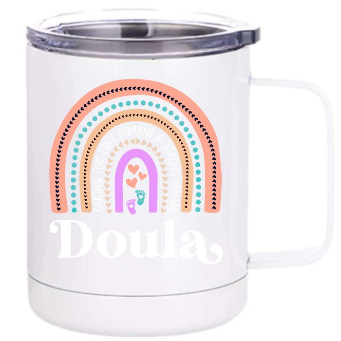 Certified Doula Squad Midwife Team Birth Coach Newborn Great Gift Front & Back 12oz Stainless Steel Tumbler Cup