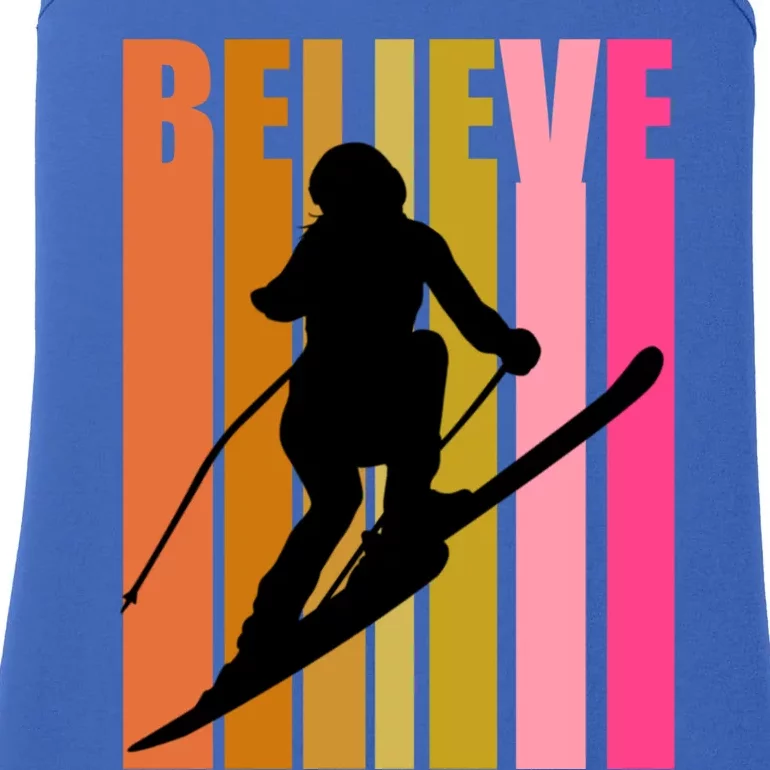 Cool Downhill Ski Skiing Skier Retro Sporting Sports Gift Ladies Essential Tank