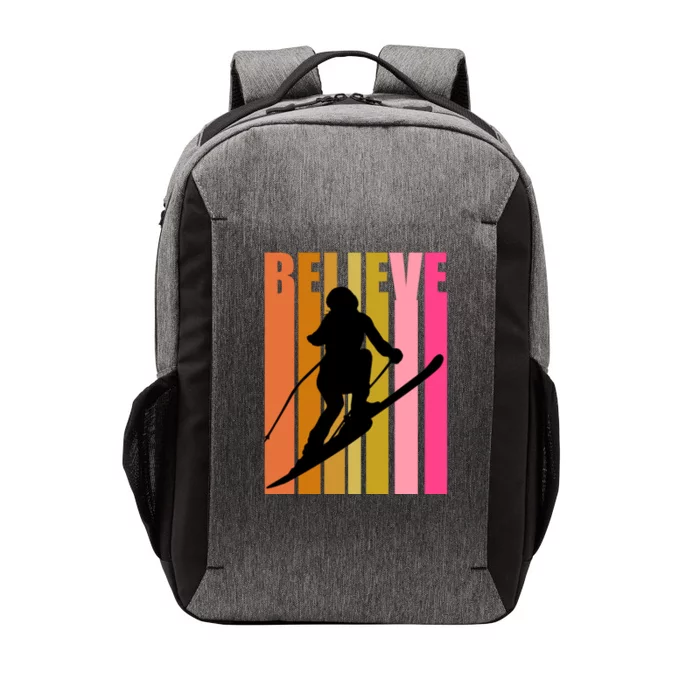 Cool Downhill Ski Skiing Skier Retro Sporting Sports Gift Vector Backpack