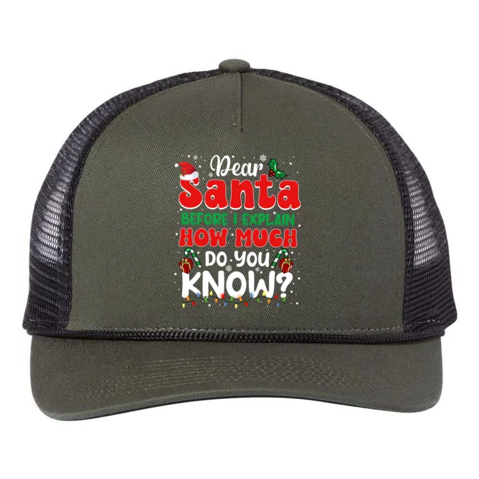 Christmas Dear Santa Before I Explain How Much Do You Know Retro Rope Trucker Hat Cap