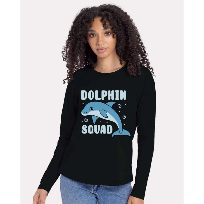 Cute Dolphin Squad Sea Animal Nature Gift Womens Cotton Relaxed Long Sleeve T-Shirt